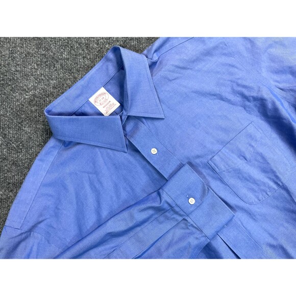 Brooks Brothers Button Up Madison Mens 17/34 Blue  Supima Cotton Non-iron - Picture 1 of 7